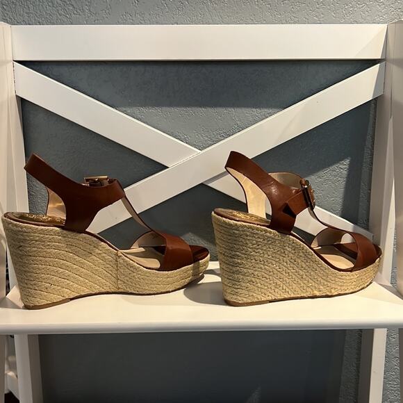 Vince Camuto Sandals Tinsell Sling Back Espadrille Wedge Platform Open Toe 9M - Picture 5 of 11